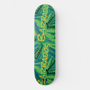 Skateboard Wordcloud Orgulho Nacional de Barbados