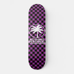 Skateboard Xadrez com Gradiente Preto e Roxo