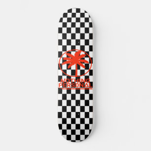 Skateboard Xadrez Preto e Branco