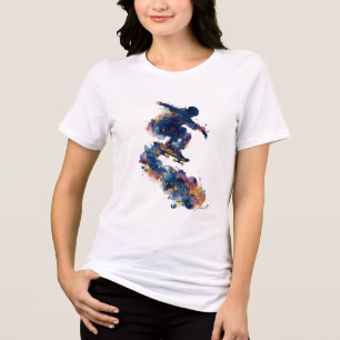 Skateboarder Abstrato Ação de Tinta Fluida em Aq