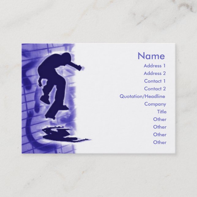 Skateboarder Cartão de visita (Frente)