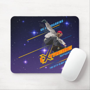 Skateboarder de Esporte Extremo Retrô   Mousepad
