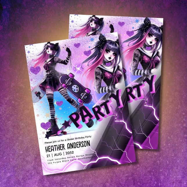 Skater de Festa de aniversário de Menina de Prato  (Criador carregado)