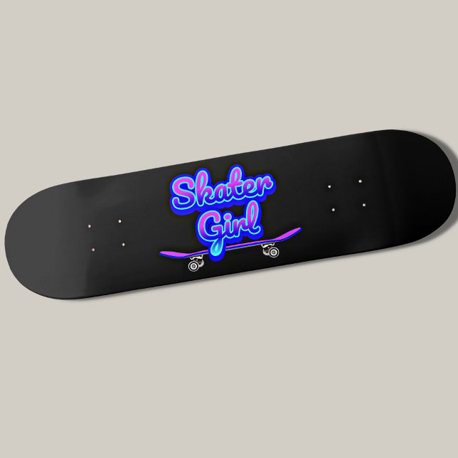 Skater Girl Blue Mauey Grafite Glow Skateboard (Criador carregado)