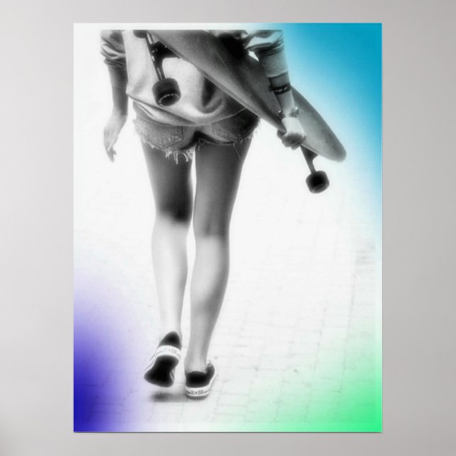 Skater Girl Pop Art Poster (Frente)