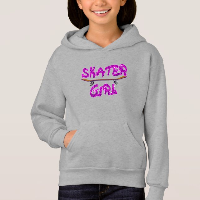 Skater Girl Purple Pink Skateboard (Frente)