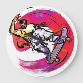Skaterboarder com Relógio de Parede de Plano de Fu