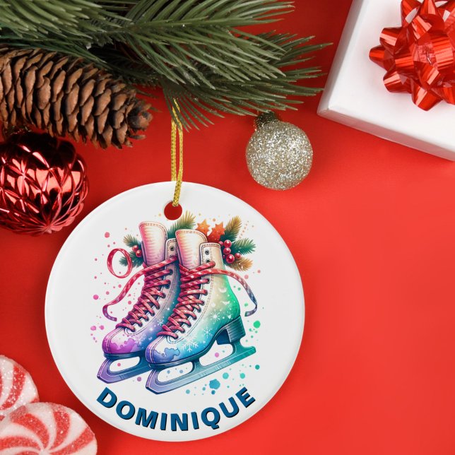 Skates De Gelo Natal Ornamento De Flocos De Neve (Criador carregado)
