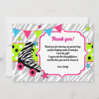 Skates Roller Neon de Cartões de agradecimentos de