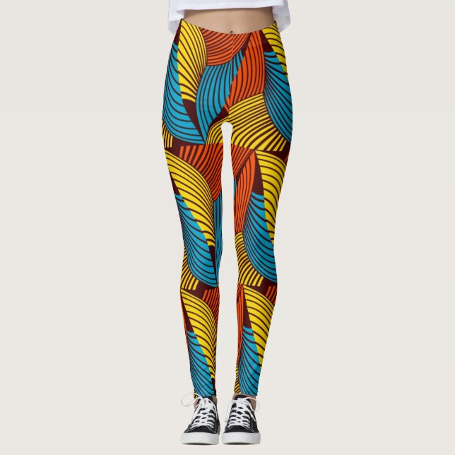 SKAYMARTS | Leggings Impressões amarelas azuis (Frente)