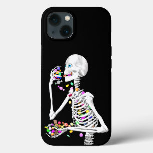 Skeleton comendo balas de Halloween