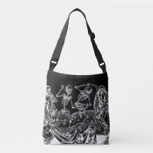 Skeleton Danse Macabre Black Tote Bag