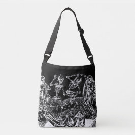 Skeleton Danse Macabre Black Tote Bag