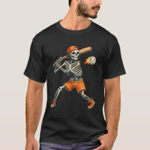 Skeleton engraçado batendo na camisa do dia das br