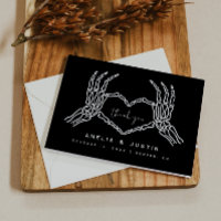 Skeleton Heart Mãos Cartões de agradecimentos de C