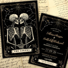 Skeleton Love Stars | Convite Para Casamento Tarot