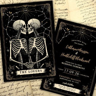 Skeleton Love Stars | Convite Para Casamento Tarot