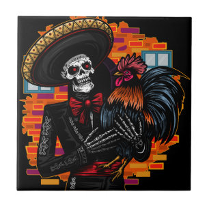 Skeleton Mariachi com Rooster