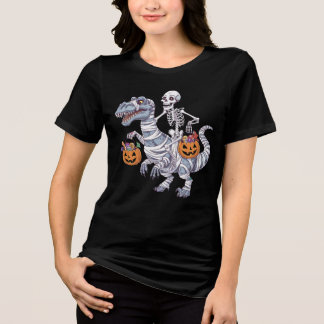 Skeleton Riding Mummy Dinosaur T rex Halloween