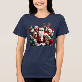 Skeleton Santa Christmas Group Photo – Festive 3D 