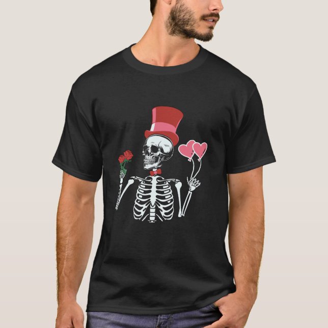 Skeleton Top Hat Dia de os namorados Skeleton Bone (Frente)