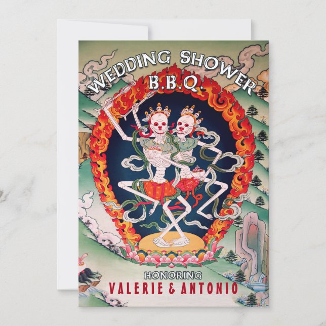 Skeletons Dançantes CHURRASCOS Convites (Frente)