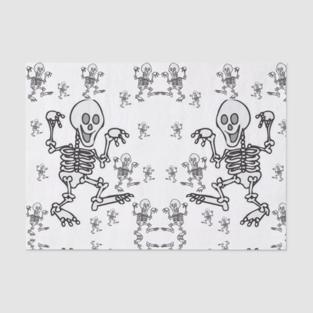 Skeletons decorativos em papel tecidular halloween (Frente )