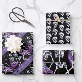 Skeletons & Skulls Roxos
