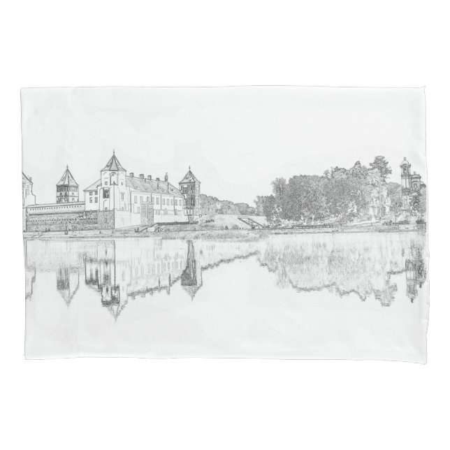 Sketch da Arquitetura Cityscape do Castelo de Bela (Frente)