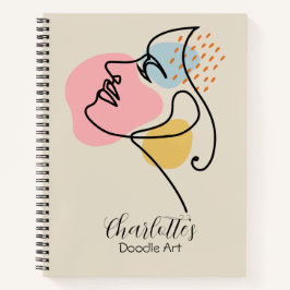Sketchbook de Abstrato de Arte Girly Beige Persona