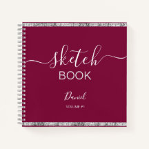 Sketchbook Personalizado Seu Nome Script Elegante 