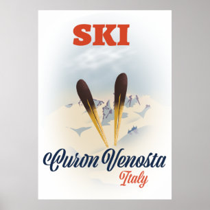 Ski Curon Venosta Itália poster de esqui