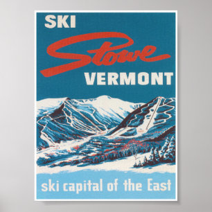 Ski Stowe Vermont Vintage Poster