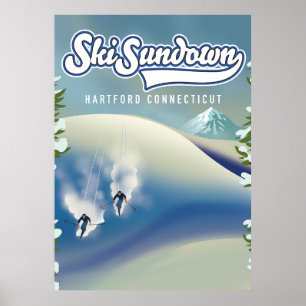 Ski Sundown Hartford Connecticut poster de esqui
