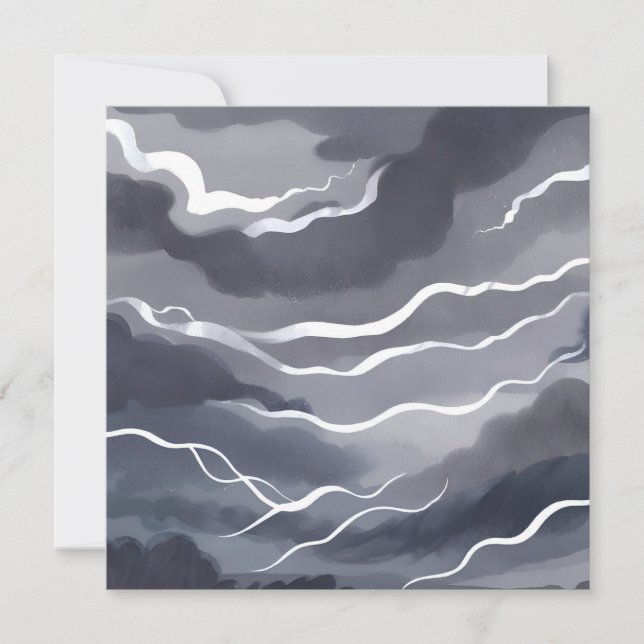 Skies Stormy | Placa de Watercolor Escura (Frente)
