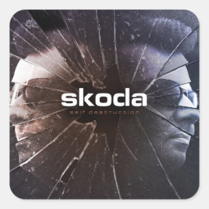 Skoda - Autodestruição - Adesivo Quadrado