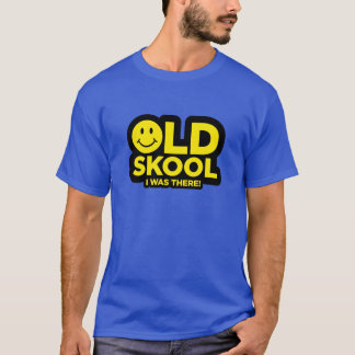Skool velho - eu estava lá camisa - azul ácido