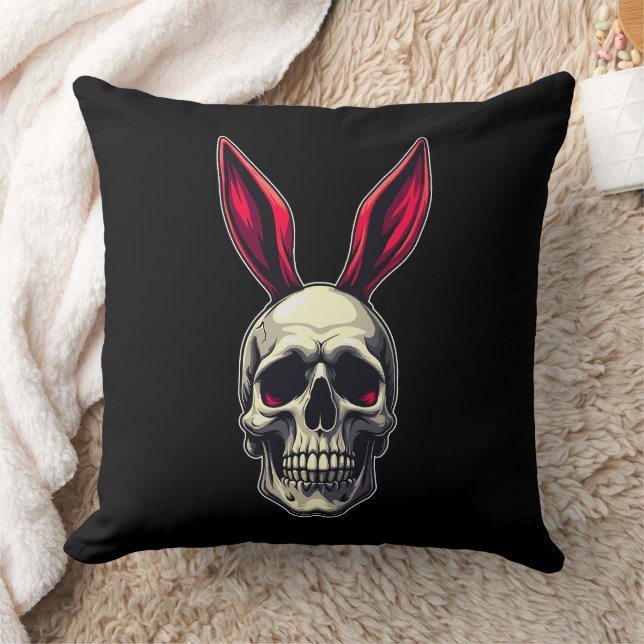 Skull Bunny – Dark Easter Art - almofada (Cobertor)