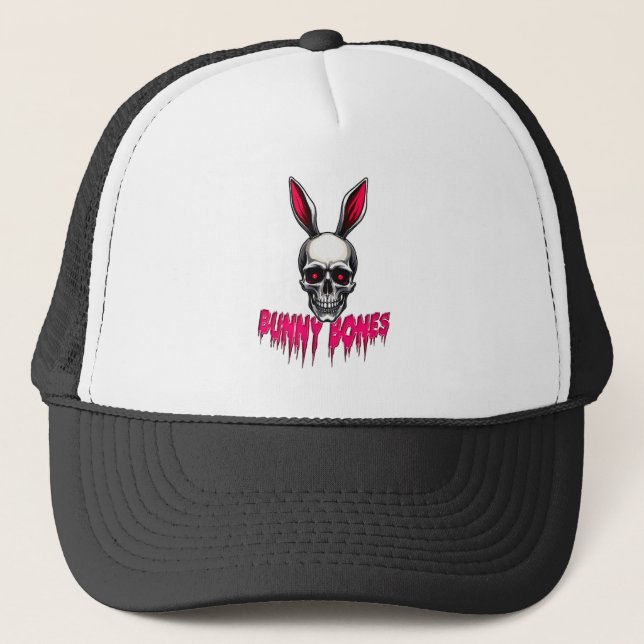 Skull Bunny – Dark Easter Art - boné (Frente)