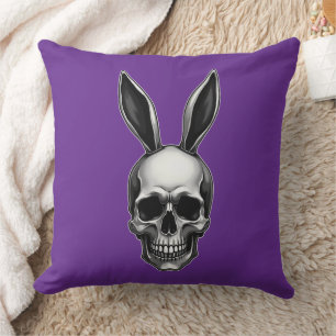 Skull Bunny – Dark Gothic Easter - almofada