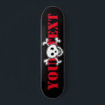 Skull & cross bones design skate<br><div class="desc">Design personalizado de crânio e ossos cruzados de skate. design de conselho de madeira legal para rapazes e raparigas. Boa ideia de presente de aniversário para crianças. Personalize com nome personalizado, aspas engraçadas ou letras monográficas. Incrível ideia de presente de aniversário para crianças, filhos, neto, sobrinho, primo, filha, irmã, irmão,...</div>