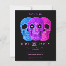 Skull Purple Gothic Birthday RIP para seu orçament