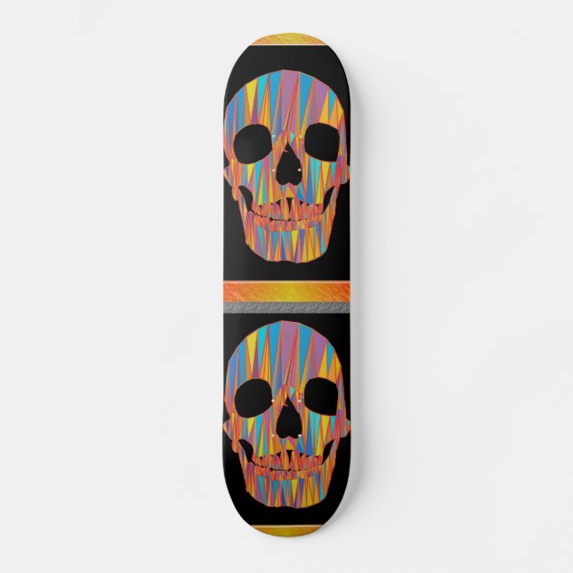 Skull Skateboard Colorida (Frente)