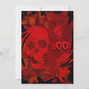 Skull Specters Convite 'BOO!' de espiral vermelha