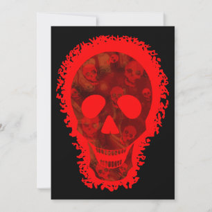 Skull Specters Convite vermelho grande
