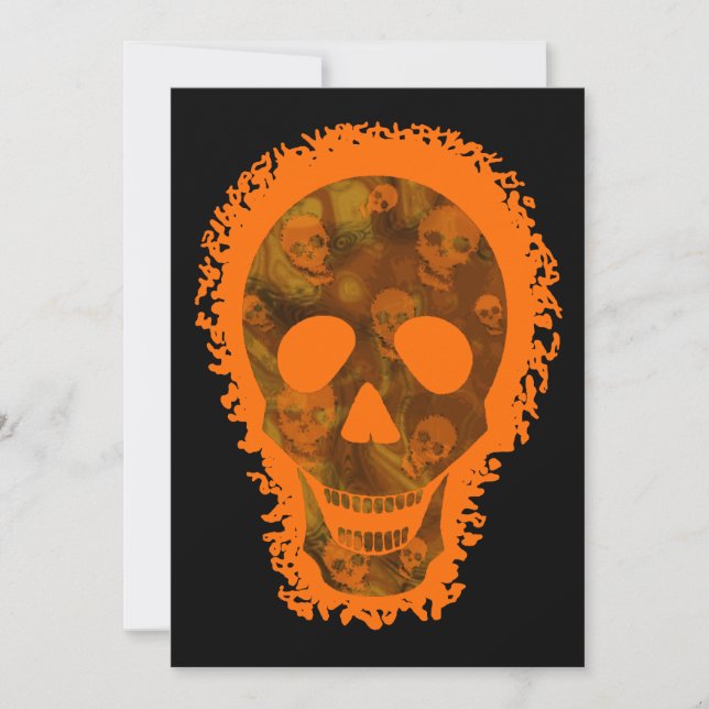 Skull Specters Grande Convite Laranja Caveira (Frente)