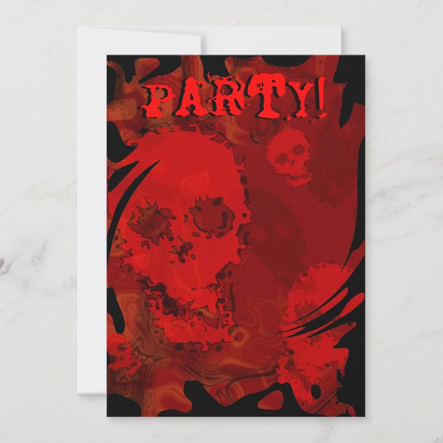 Skull Specters Red 'Party' convite à espiral (Frente)