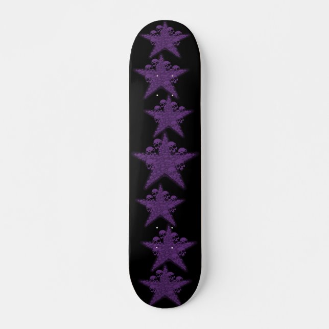 Skull Star Purple Skateboard (Frente)
