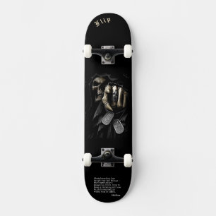 Skull "sua vez" skate com aspas personalizadas