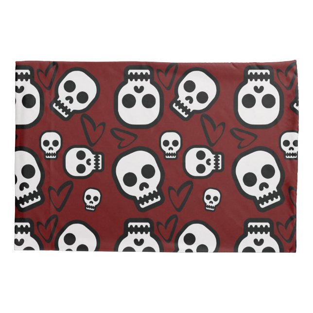 Skulls and Hearts Pillow case  (Verso)